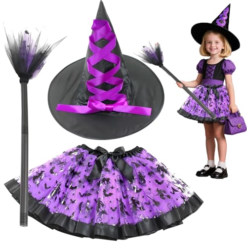 DTAOZFA Halloween Hexendekoration, Halloween Kostüm Kinder Hexe Mädchen, Halloween Hexenkostüm Kinder, Tütü Hexe Verkleidung set, Rockmädchen Halloween Kostüm, Karneval, Rollenspiel usw (Schwarz) DTAOZFA Halloween Hexendekoration, Halloween Kostüm Kinder Hexe Mädchen, Halloween Hexenkostüm Kinder, Tütü Hexe Verkleidung set, Rockmädchen Halloween Kostüm, Karneval, Rollenspiel usw (Schwarz) von DTAOZFA