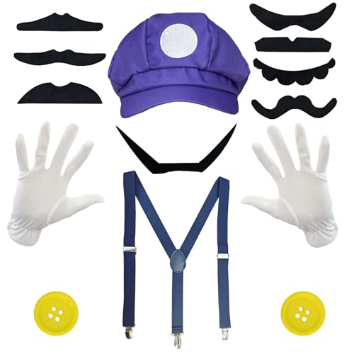 DTAOZFA Kostüm Accessories, Mario Mütze Hut Schnurrbart Handschuhe 13 Stücke Super Brothers Kostüm Zubehör, Super Bros Kostüm für Cosplay, Erwachsene Karneval Kostüm Mütze Hut DTAOZFA Kostüm Accessories, Mario Mütze Hut Schnurrbart Handschuhe 13 Stücke Super Brothers Kostüm Zubehör, Super Bros Kostüm für Cosplay, Erwachsene Karneval Kostüm Mütze Hut von DTAOZFA