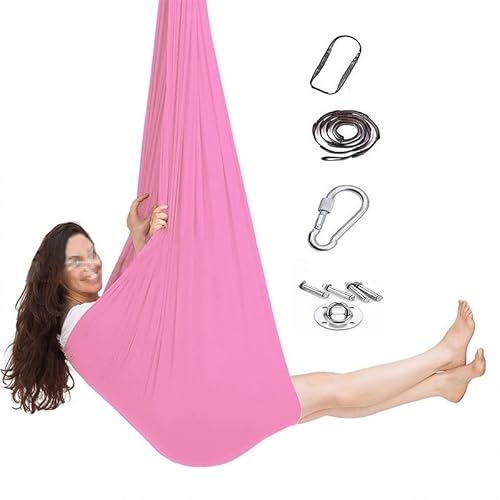 DTREEL Sensorische Körpersocke for Kinder, Körperbewusstseinssocken, Ganzkörperwickel for Stressabbau, Dehnbarer, Atmungsaktiver, Gemütlicher Sinnessack(Pink,150x280CM/59x110in) von DTREEL