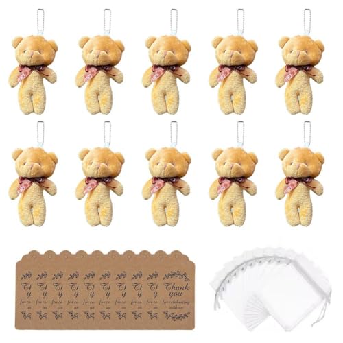 DTREELS 10 Set kleiner Bär, kleine Taschen-Plüschbären, Geschenk, kleine Taschenplüsch-inspirierende Karte, Mini-S-Geschenk, Umarmungsbären mit von DTREELS