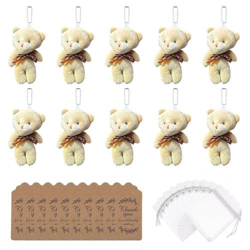 DTREELS 10 Set kleiner Bär, kleine Taschenplüschbären, Geschenk, kleine Taschenplüschfigur mit Bärenkarte, Mini-Geschenk, S-Umarmung, inspirierend DTREELS 10 Set kleiner Bär, kleine Taschenplüschbären, Geschenk, kleine Taschenplüschfigur mit Bärenkarte, Mini-Geschenk, S-Umarmung, inspirierend von DTREELS
