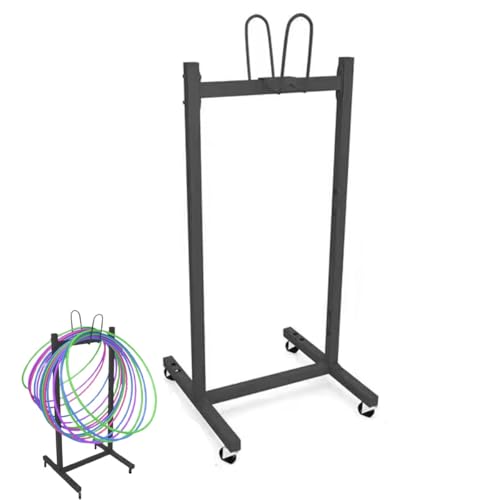 DTWEFF Hula-Hoop- und Springseil-Organizerwagen mit Rädern, bodenstehender Hula-Hoop-Ständer, hängender Hula-Hoop-Wagen, ideal for den Grundschulsport von DTWEFF