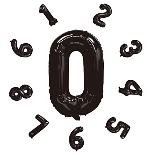 40" Zahlen Luftballon, Bunte Luftballons Geburtstag, Helium Folienballon für Geburtstagsdeko, Party Deko,Neujahrsdekoration, Jubiläumsdekoration, Hochzeitsdeko (Schwarz #0) von DTXLX