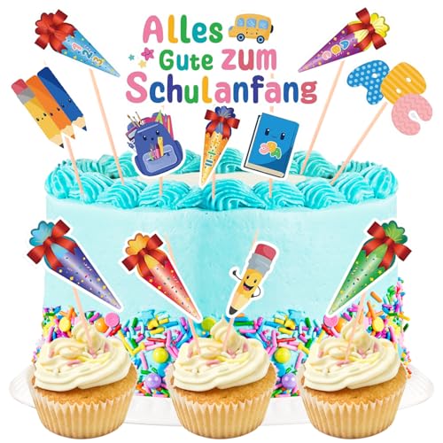 Schulanfang Tortendeko, 12 Stück Schuleinführung Tortenstecker, Einschulung Kuchendeko, Schulanfang Kuchendeko, Tortendeko Einschulung, Für Mädchen und Junge Schulanfang Party Deko Schulanfang Tortendeko, 12 Stück Schuleinführung Tortenstecker, Einschulung Kuchendeko, Schulanfang Kuchendeko, Tortendeko Einschulung, Für Mädchen und Junge Schulanfang Party Deko von DTXYBC