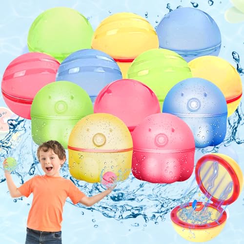 12 Stück Wasserbomben Selbstschließend, wasserbomben magnetisch, Wasserbomben Wiederverwendbar Magnetisch, Wasserspielzeug für Kinder, Erwachsene, Strand, Poolparty 12 Stück Wasserbomben Selbstschließend, wasserbomben magnetisch, Wasserbomben Wiederverwendbar Magnetisch, Wasserspielzeug für Kinder, Erwachsene, Strand, Poolparty von DTXYBC