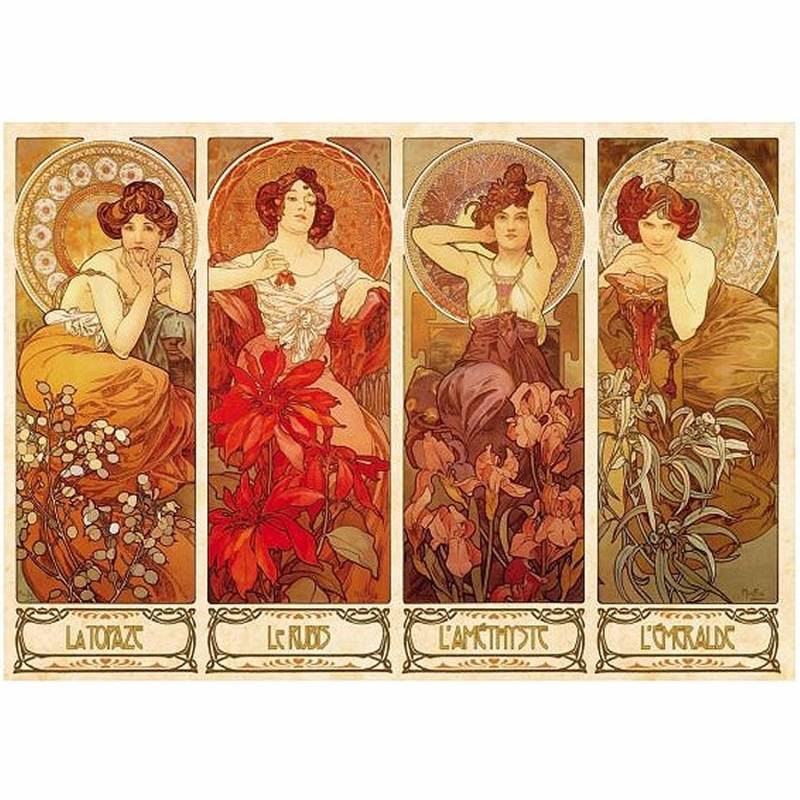 DToys Alphonse Mucha: Edelsteine und Blumen 1000 Teile Puzzle Dtoys-70067 DToys Alphonse Mucha: Edelsteine und Blumen 1000 Teile Puzzle Dtoys-70067 von DToys