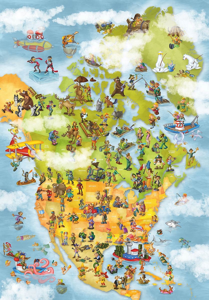 DToys Cartoon Collection - USA 1000 Teile Puzzle Deico-Games-76779 DToys Cartoon Collection - USA 1000 Teile Puzzle Deico-Games-76779 von DToys