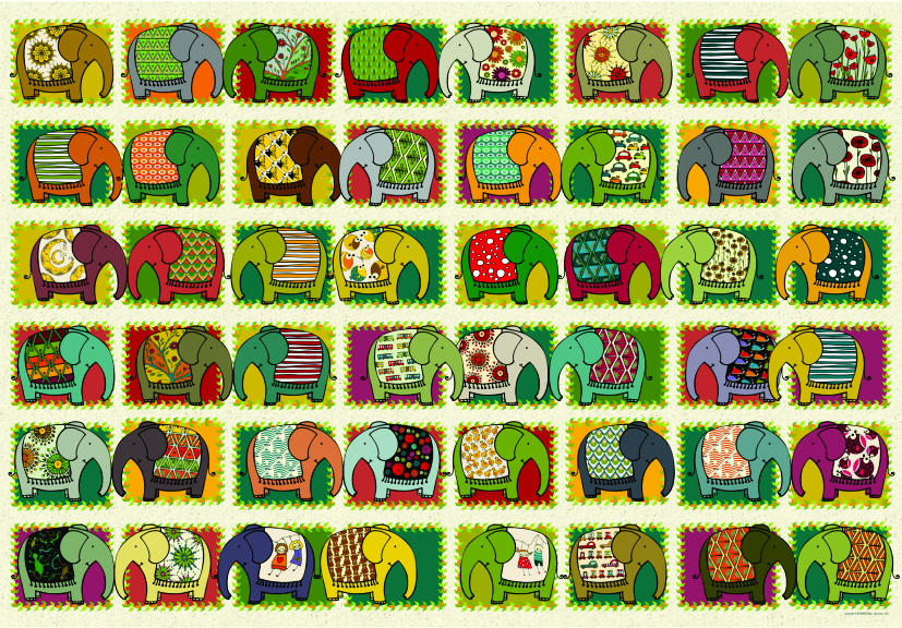 DToys David Katai Eszter : Pattern Elephants 1000 Teile Puzzle Dtoys-77516 DToys David Katai Eszter : Pattern Elephants 1000 Teile Puzzle Dtoys-77516 von DToys