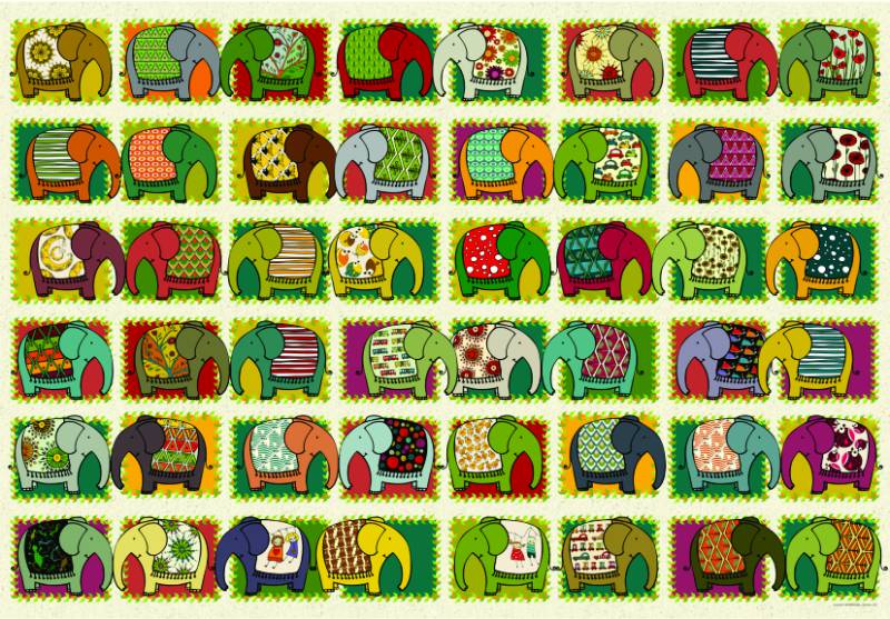 DToys David Katai Eszter : Pattern Elephants 1000 Teile Puzzle Dtoys-77516 DToys David Katai Eszter : Pattern Elephants 1000 Teile Puzzle Dtoys-77516 von DToys