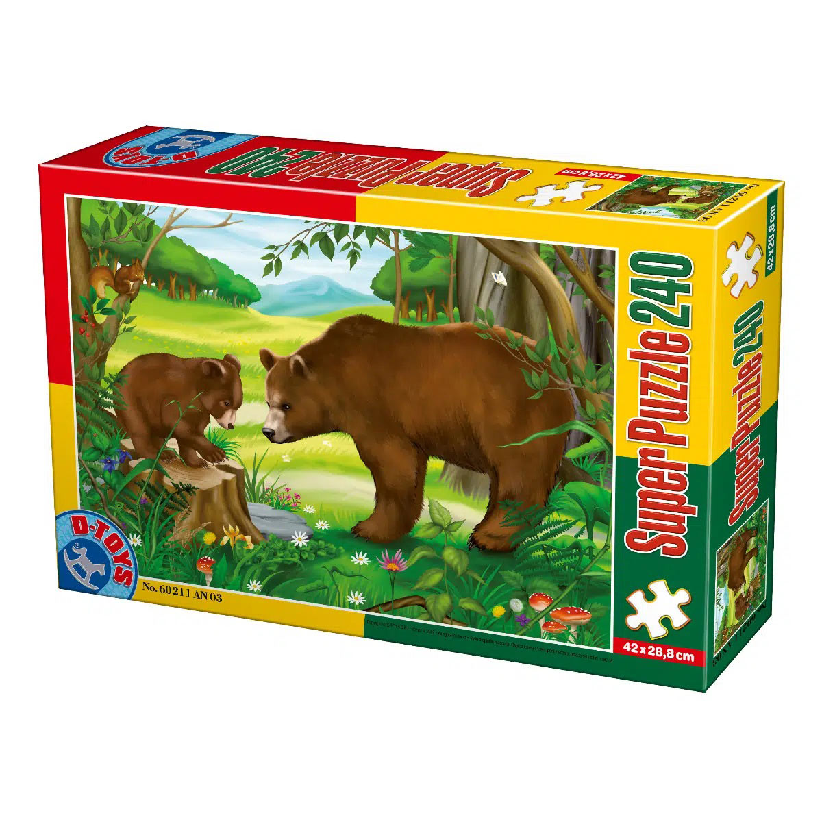 DToys Wild Animals - Bears 240 Teile Puzzle Dtoys-78247 von DToys