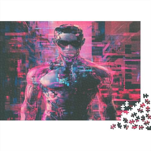 Bionischer Mensch Puzzle HolzKunst Premium Fortgeschrittener Cyberpunk Legespiel- Erwachsenenpuzzle Puzzles Plakat Für Erwachsene Kinder 1000pcs (75x50cm) von DUABELPHF