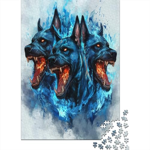 Cerberus Höllenhund Puzzle Holz Kunst Premium Barghest Puzzles Für Erwachsene Und Kinder Ab 13 Jahren 1000pcs (75x50cm) von DUABELPHF