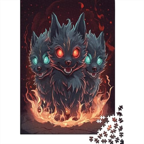 EIN niedlich und stilisiert Cerberus Puzzle Holz Kunst Premium Barghest Stress Abbauen Puzzles Erwachsene Kinder 1000pcs (75x50cm) von DUABELPHF