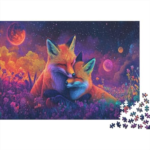 Fuchs Fox Puzzle HolzKunst Premium Magisch Kreativ Lustiges Puzzles Plakat Für Erwachsene Kinder 1000pcs (75x50cm) von DUABELPHF