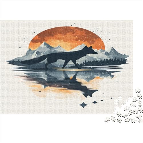 Fuchs Fox Puzzle HolzKunst Premium Magisch Kreativ Lustiges Puzzles Plakat Für Erwachsene Kinder 1000pcs (75x50cm) von DUABELPHF