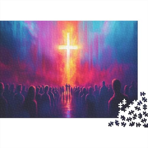 Kirche Kreuz Puzzle HolzKunst Premium Gebet Legespiel- Erwachsenenpuzzle Puzzles Plakat Für Erwachsene Kinder 1000pcs (75x50cm) von DUABELPHF