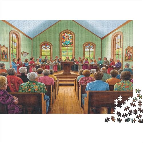 Kirche der Heiligen Saint Gläubiger Jünger Puzzle HolzKunst Premium Gebet Legespiel- Erwachsenenpuzzle Puzzles Plakat Für Erwachsene Kinder 1000pcs (75x50cm) von DUABELPHF