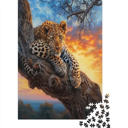Leopard Puzzle 1000 Teile Puzzle Für Erwachsene Und Kinder Ab 14 Jahren Puzzel 1000pcs (75x50cm) von DUABELPHF