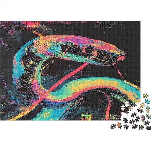 Lumineszenzing Schlangen Schlange Puzzle HolzKunst Premium Künstlerische Tier schlangen-Puzzle puzzl Kreativ Lustiges Puzzles Für Erwachsene Kinder 1000pcs (75x50cm) von DUABELPHF