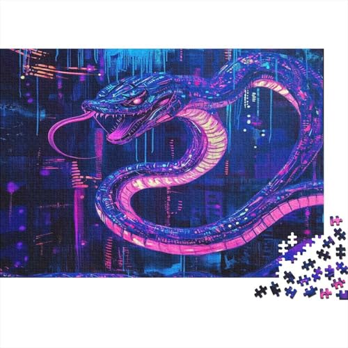 Lumineszenzing Schlangen Schlange Puzzle HolzKunst Premium Künstlerische Tier schlangen-Puzzle puzzl Legespiel- Erwachsenenpuzzle Puzzles Für Erwachsene Und Kinder Ab 13 Jahren 1000pcs (75x50cm) von DUABELPHF