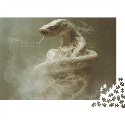 Nebel Schlangen Schlange Puzzle HolzKunst Premium Künstlerische Tier schlangen-Puzzle puzzl Kreativ Lustiges Puzzles Für Erwachsene Kinder 1000pcs (75x50cm) von DUABELPHF