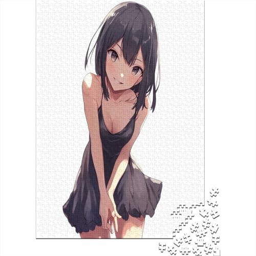Nettes Mädchen Puzzle Holz Kunst Premium Puzzles Für Erwachsene Und Kinder Ab 13 Jahren 1000pcs (75x50cm) von DUABELPHF