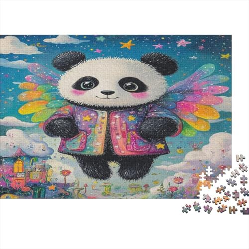 Panda Bambusbär Puzzle HolzKunst Premium Süßes Tier Legespiel- Erwachsenenpuzzle Puzzles Plakat Für Erwachsene Kinder 1000pcs (75x50cm) von DUABELPHF