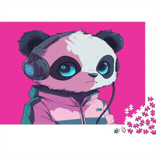 Panda Bambusbär Puzzle HolzKunst Premium Süßes Tier Legespiel- Erwachsenenpuzzle Puzzles Plakat Für Erwachsene Kinder 1000pcs (75x50cm) von DUABELPHF