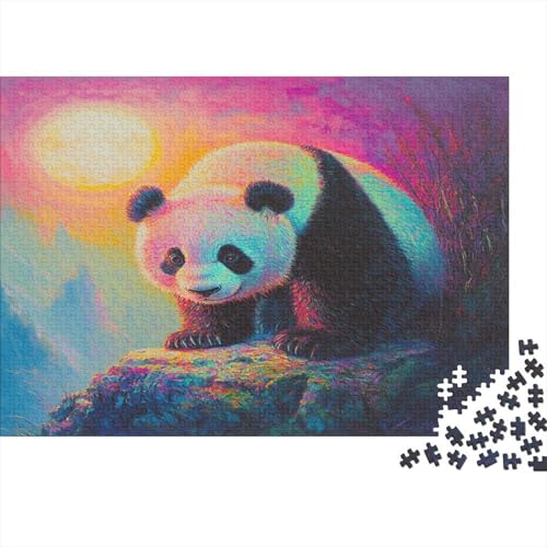 Panda Bambusbär Puzzle HolzKunst Premium Süßes Tier Spiel Entpacken Puzzles Plakat Für Erwachsene Kinder 1000pcs (75x50cm) von DUABELPHF