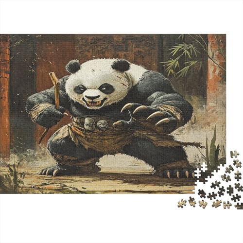 Panda Bambusbär Puzzle HolzKunst Premium Süßes Tier Spiel Entpacken Puzzles Plakat Für Erwachsene Kinder 1000pcs (75x50cm) von DUABELPHF