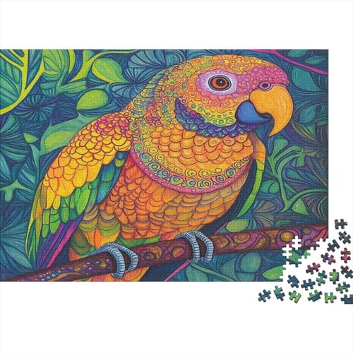 Papagei Parrot Puzzle HolzKunst Premium Polly GesKükenlichkeitsspiel Tier Plakat Papageien Puzzles Für Erwachsene Und Kinder Ab 13 Jahren 1000pcs (75x50cm) von DUABELPHF