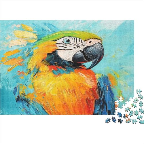 Papagei Parrot Puzzle HolzKunst Premium Polly Kreativ Lustiges Tier Plakat Papageien Puzzles Erwachsene Kinder 1000pcs (75x50cm) von DUABELPHF