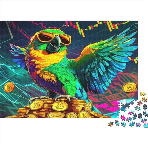 Papagei Parrot Puzzle HolzKunst Premium Polly Kreativ Lustiges Tier Plakat Papageien Puzzles Erwachsene Kinder 1000pcs (75x50cm) von DUABELPHF