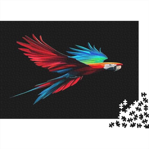Papagei Parrot Puzzle HolzKunst Premium Polly Kreativ Lustiges Tier Plakat Papageien Puzzles Für Erwachsene Und Kinder Ab 13 Jahren 1000pcs (75x50cm) von DUABELPHF