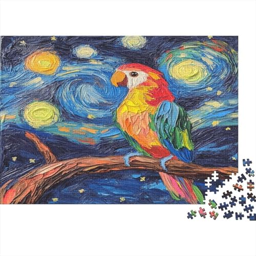 Papagei Parrot Puzzle HolzKunst Premium Polly Kreativ Lustiges Tier Plakat Papageien Puzzles Für Erwachsene Und Kinder Ab 13 Jahren 1000pcs (75x50cm) von DUABELPHF