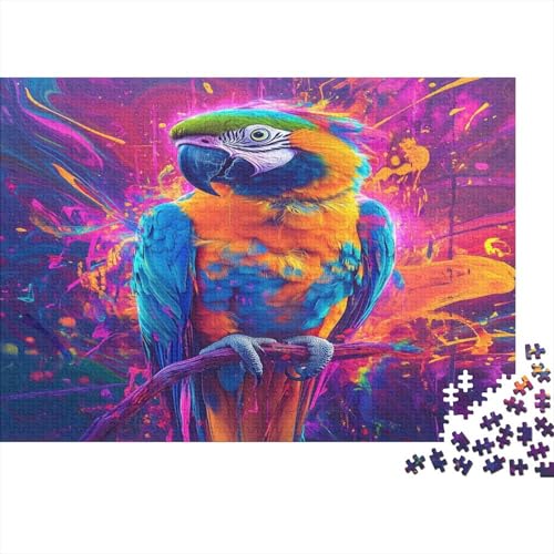 Papagei Parrot Puzzle HolzKunst Premium Polly Kreativ Lustiges Tier Plakat Papageien Puzzles Für Erwachsene Und Kinder Ab 13 Jahren 1000pcs (75x50cm) von DUABELPHF