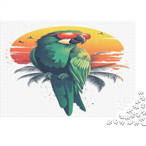 Papagei Parrot Puzzle HolzKunst Premium Polly Tier Plakat Papageien Puzzles Für Erwachsene Teenager Kinder 1000pcs (75x50cm) von DUABELPHF