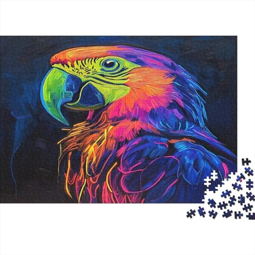 Papagei Parrot Puzzle HolzKunst Premium Stress Abbauen Tier Plakat Papageien Puzzles Erwachsene Kinder 1000pcs (75x50cm) von DUABELPHF