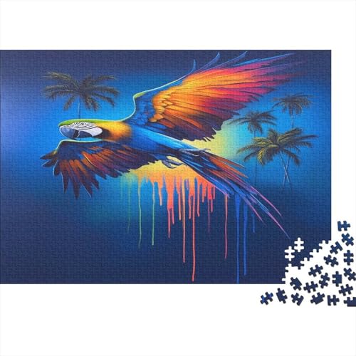 Papagei Parrot Puzzle HolzKunst Premium Tier Plakat Papageien Puzzles Für Erwachsene Teenager Kinder 1000pcs (75x50cm) von DUABELPHF