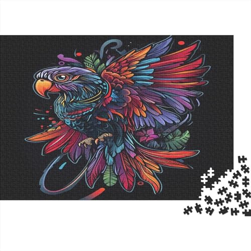 Papagei Parrot Puzzle HolzKunst Premium Tier Plakat Papageien Puzzles Für Erwachsene Teenager Kinder 1000pcs (75x50cm) von DUABELPHF