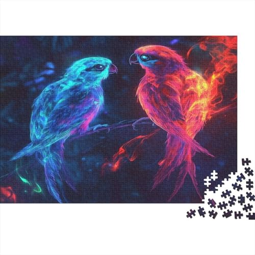 Papagei Parrot Puzzle HolzKunst Premium Tier Plakat Papageien Puzzles Für Erwachsene Und Kinder Ab 13 Jahren 1000pcs (75x50cm) von DUABELPHF