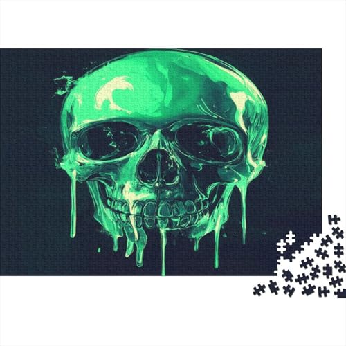 Schädel Skeleton Skelett Skull Puzzle HolzKunst Premium Schreckliche Aufregung Spiel Entpacken Puzzles Plakat Für Erwachsene Kinder 1000pcs (75x50cm) von DUABELPHF