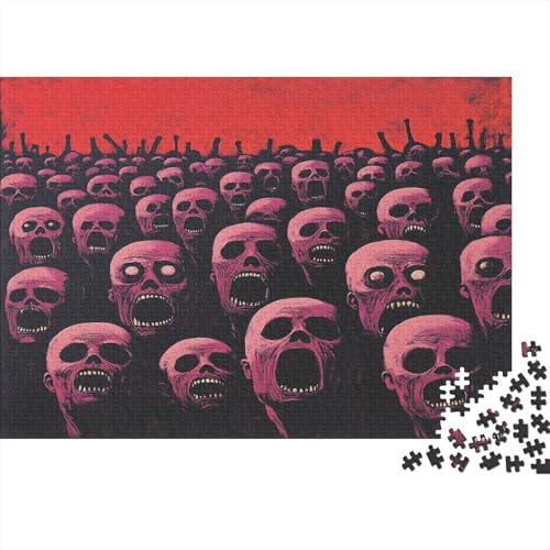 Schädel Skeleton Skelett Skull Puzzle HolzKunst Premium Schreckliche Aufregung Spiel Entpacken Puzzles Plakat Für Erwachsene Kinder 1000pcs (75x50cm) von DUABELPHF