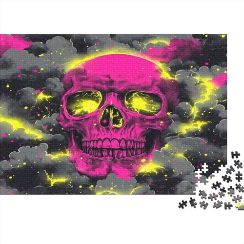 Schädel Skeleton Skelett Skull Puzzle HolzKunst Premium Schreckliche AufregungLegespiel- Erwachsenenpuzzle Puzzles Plakat Für Erwachsene Kinder 1000pcs (75x50cm) von DUABELPHF