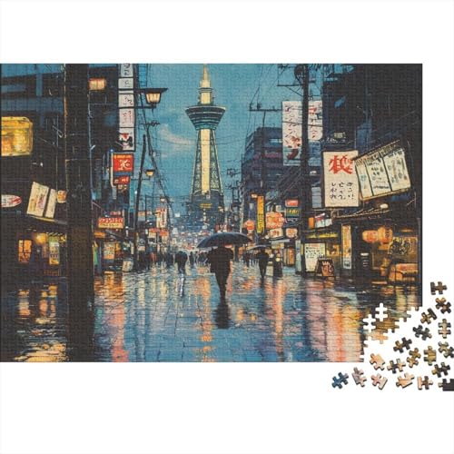 Tokio Tokyo Puzzle HolzKunst Premium Japanische Stadtlandschaft Legespiel- Erwachsenenpuzzle Puzzles Plakat Für Erwachsene Kinder 1000pcs (75x50cm) von DUABELPHF