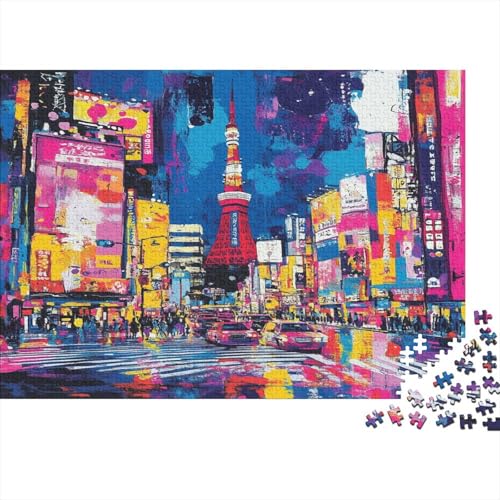 Tokio Tokyo Puzzle HolzKunst Premium Japanische Stadtlandschaft Spiel Entpacken Puzzles Plakat Für Erwachsene Kinder 1000pcs (75x50cm) von DUABELPHF