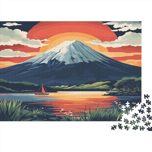 Tokio Tokyo der Fuji - Berg Mount Fuji Puzzle HolzKunst Premium Japanische Stadtlandschaft Kreativ Lustiges Puzzles Plakat Für Erwachsene Kinder 1000pcs (75x50cm) von DUABELPHF