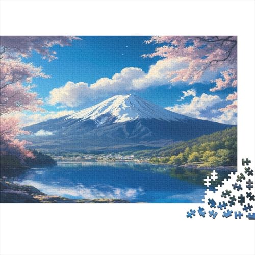 Tokio Tokyo der Fuji - Berg Mount Fuji Puzzle HolzKunst Premium Japanische Stadtlandschaft Kreativ Lustiges Puzzles Plakat Für Erwachsene Kinder 1000pcs (75x50cm) von DUABELPHF