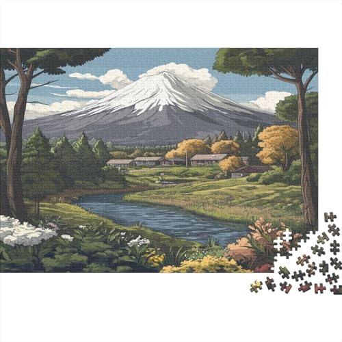 Tokio Tokyo der Fuji - Berg Mount Fuji Puzzle HolzKunst Premium Japanische Stadtlandschaft Spiel Entpacken Puzzles Plakat Für Erwachsene Kinder 1000pcs (75x50cm) von DUABELPHF