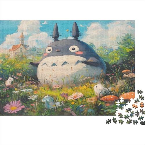 Totoro Chinchilla Puzzle HolzKunst Premium Cartoon Kreativ Lustiges Puzzles Plakat Für Erwachsene Kinder 1000pcs (75x50cm) von DUABELPHF